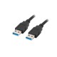 Lanberg CA-USBA-30CU-0010-BK cable USB 1 m USB 3.2 Gen 1 (3.1 Gen 1) Negro